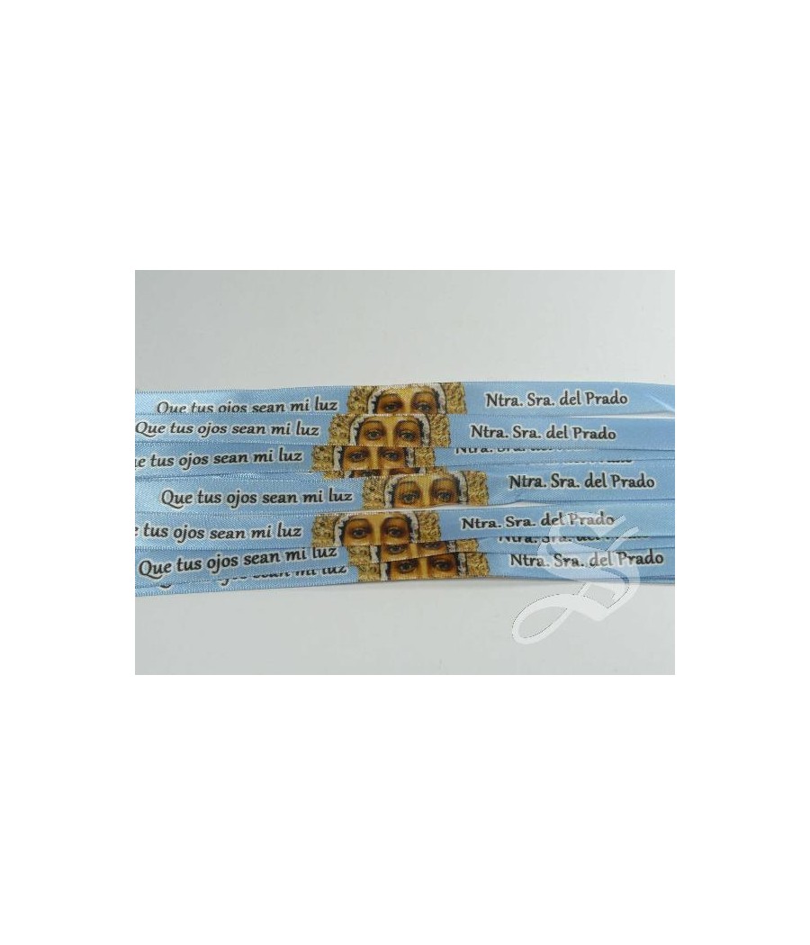 PULSERA TELA VIRGEN DEL PRADO CON LOS OJOS