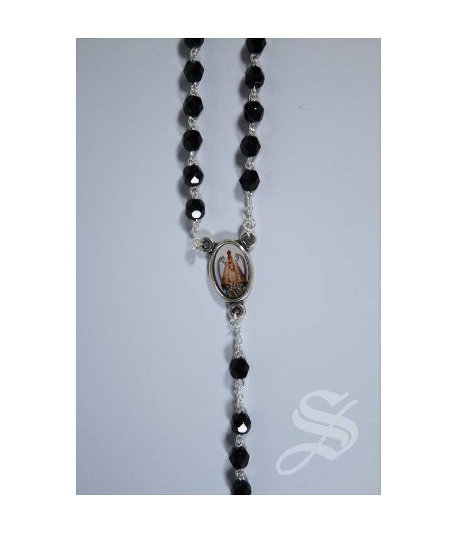 ROSARIO CRISTAL NEGRO 5 MM. VIRGEN DEL PRADO