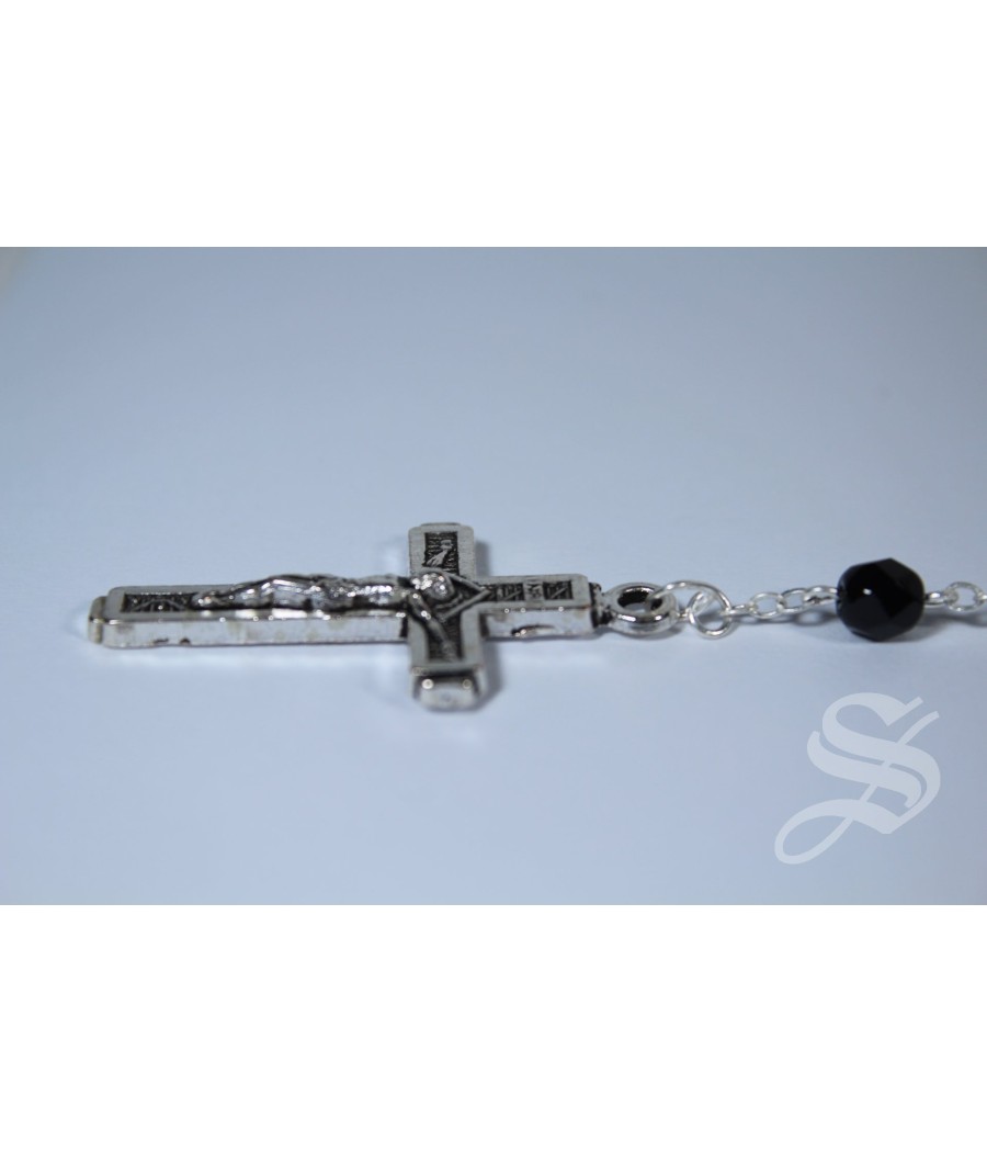 ROSARIO CRISTAL NEGRO 5 MM. VIRGEN DEL PRADO