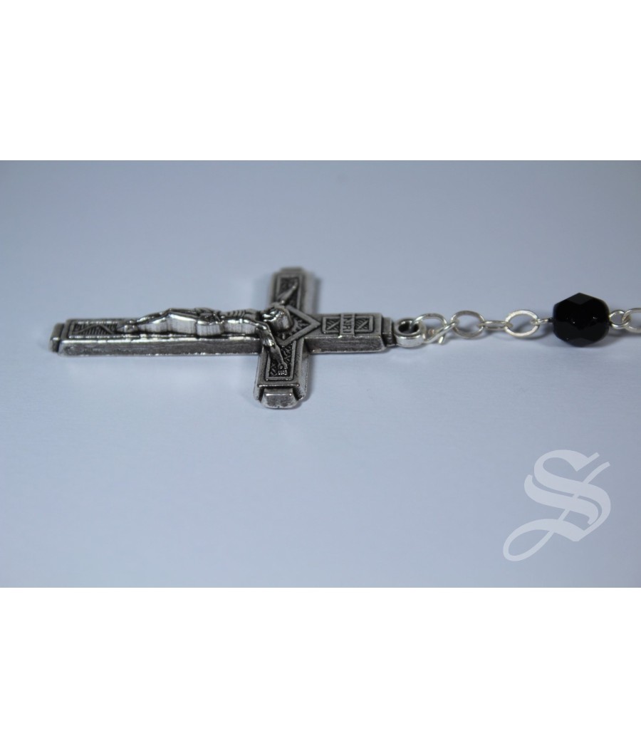 ROSARIO CRISTAL NEGRO 6 MM. V.P