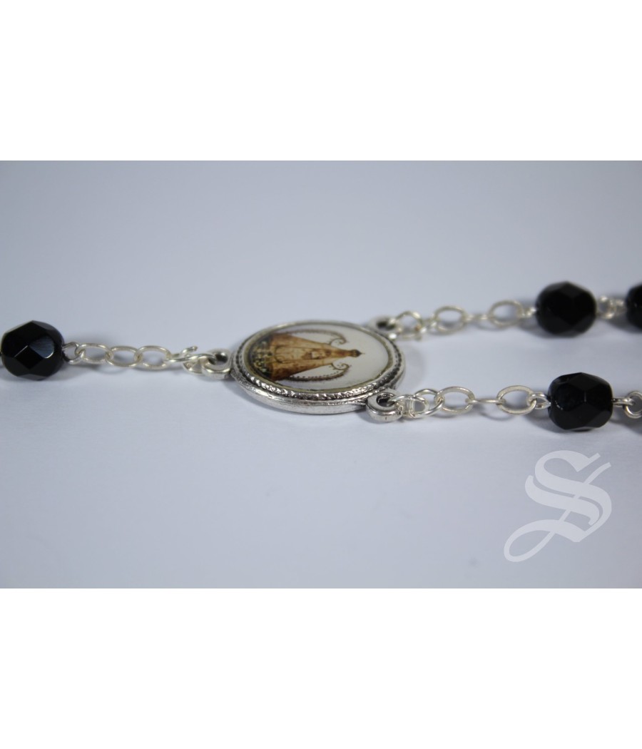 ROSARIO CRISTAL NEGRO 6 MM. V.P