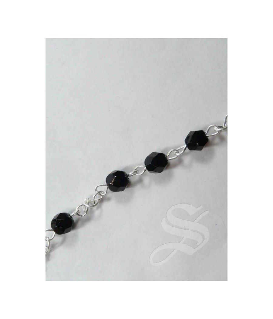 ROSARIO CRISTAL NEGRO 6 MM. V.P