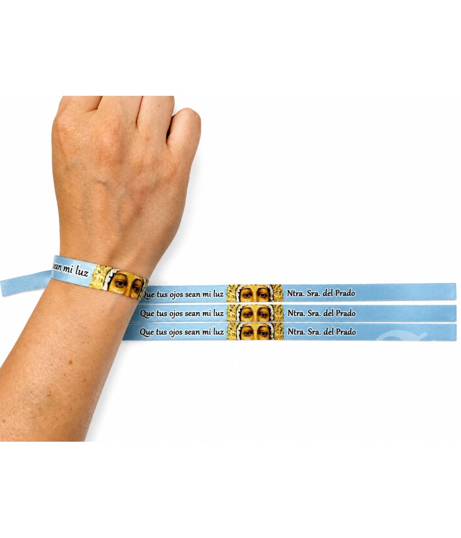 PULSERA TELA VIRGEN DEL PRADO CON LOS OJOS