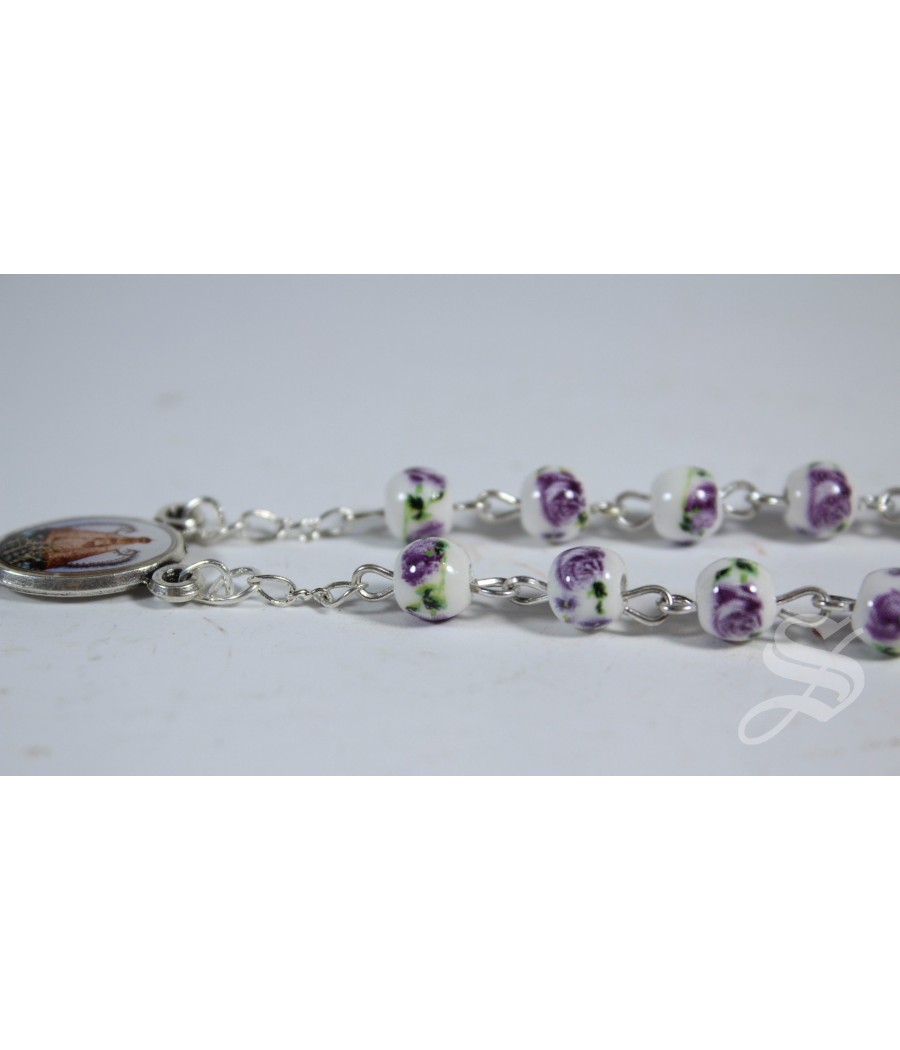 ROSARIO CERAMICA 6 MM MALVA VIRGEN DEL PRADO