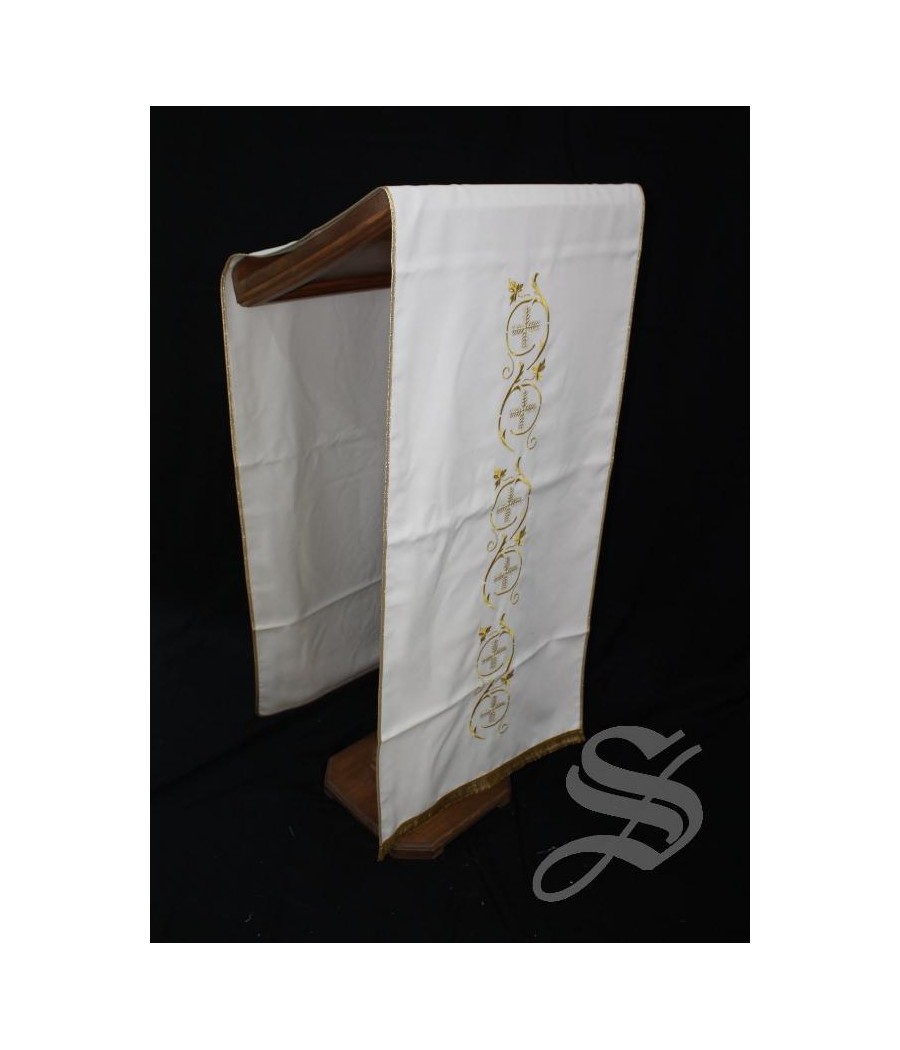 CUBRE AMBOM 716 BLANCO HOJAS DORADAS