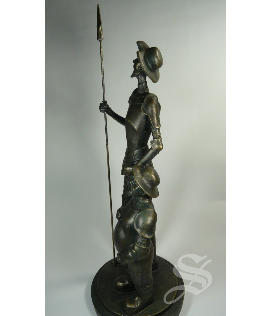 QUIJOTE Y SANCHO RESINA IMIT. BRONCE 35 CM