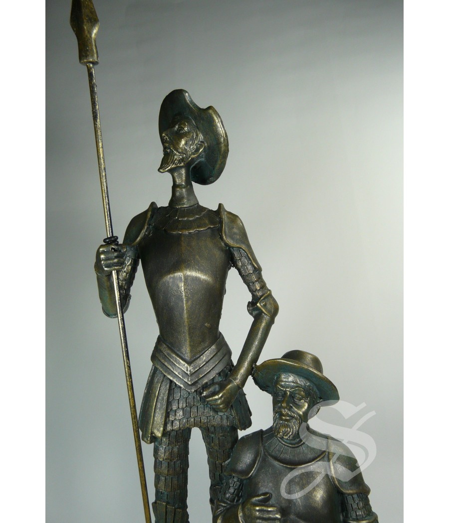 QUIJOTE Y SANCHO RESINA IMIT. BRONCE 35 CM