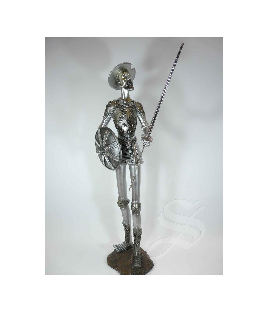 QUIJOTE RESINA 55 CM.LANZA PLATEADO