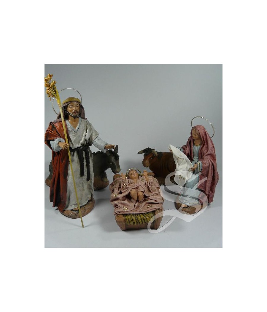 NACIMIENTO BARRO LIENZADO 17 CM 5 PIEZAS