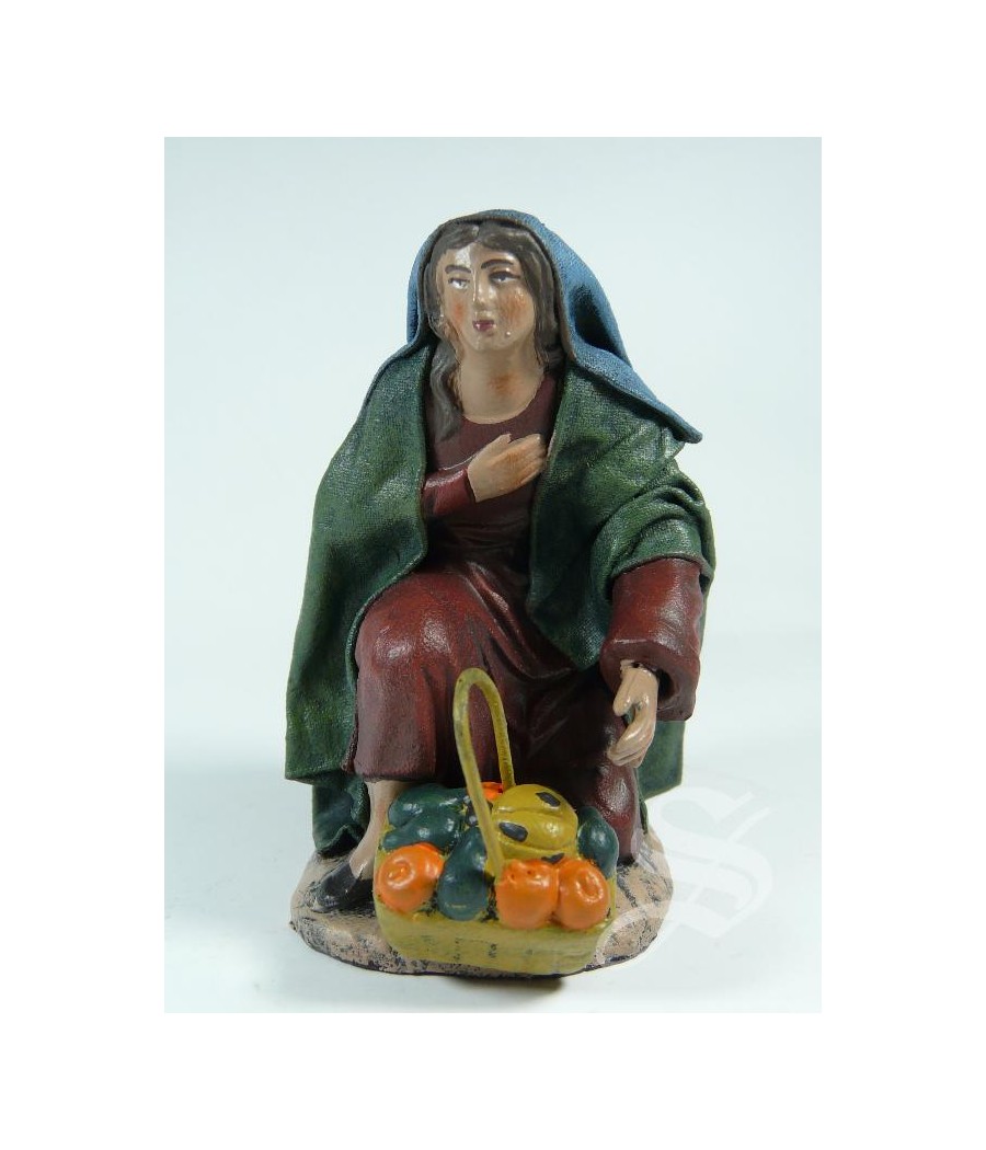 PASTORA ADORANDO CON CESTA 12 CM.