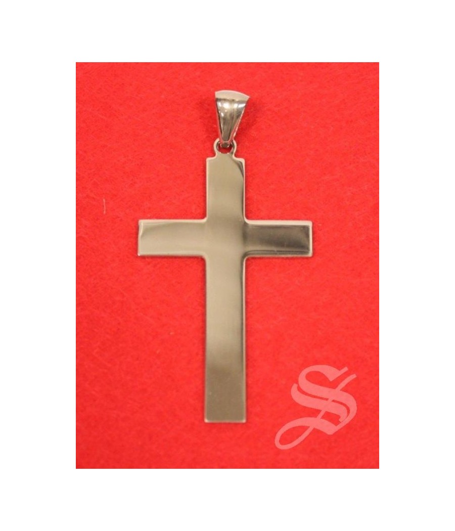 CRUZ PLATA LISA 47 X 27 MM.