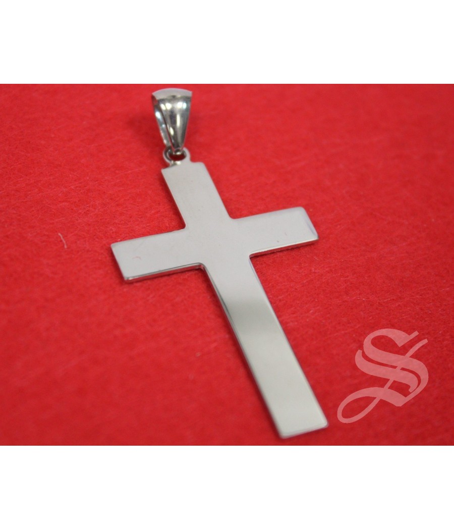 CRUZ PLATA LISA 47 X 27 MM.
